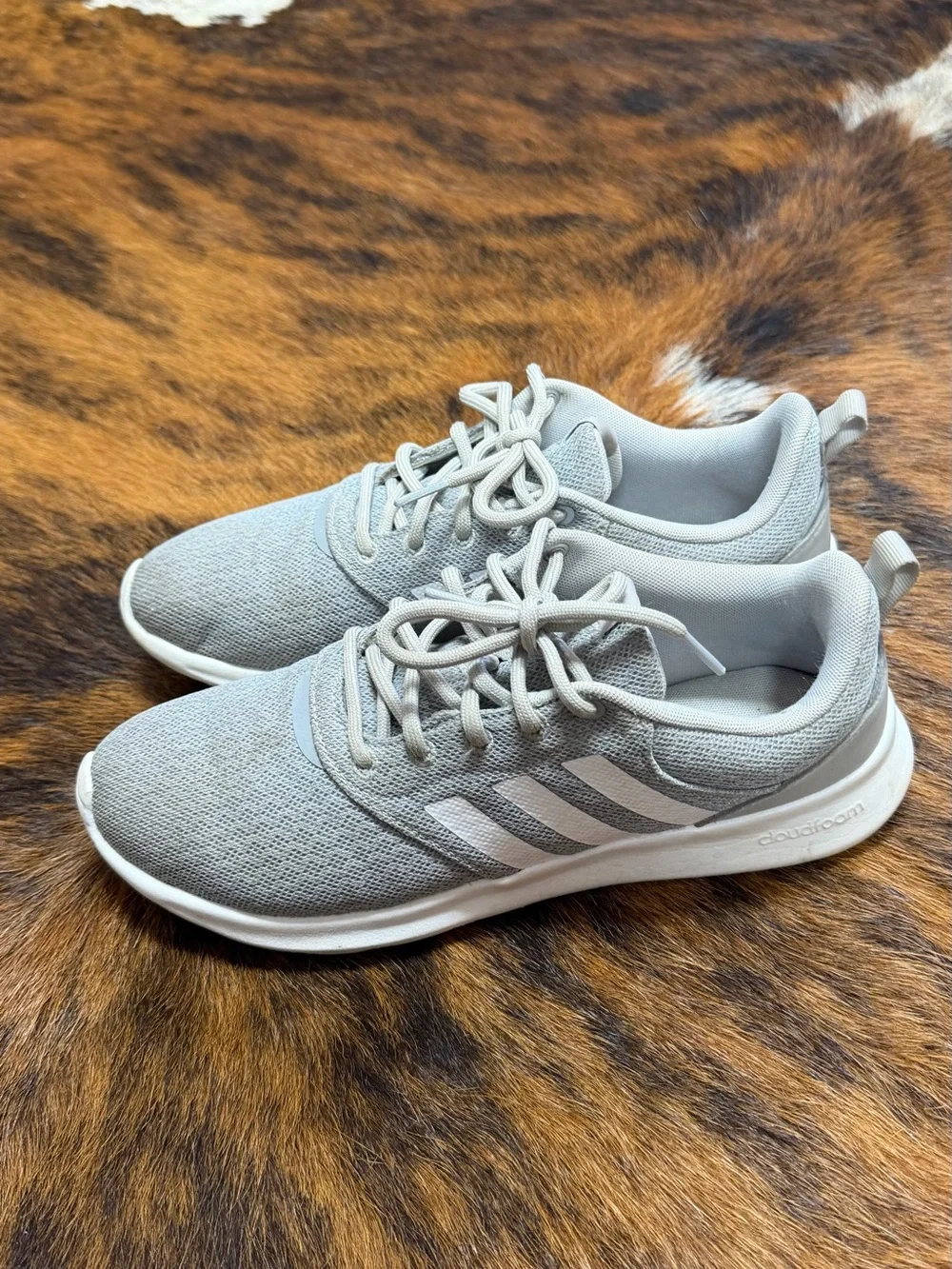 adidas Light Gray women’s Lightweight Knit Sneakers